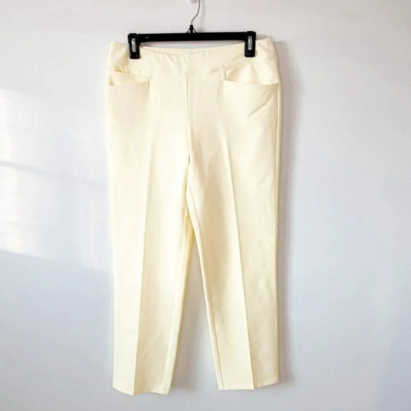 Adidas Pastel Yellow Crop Golf Pants Sz S - Picture 1 of 6